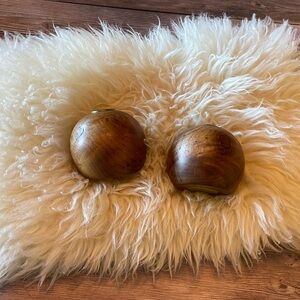 Mid-Century Myrtle Wood Candlestick Holders ~ Set of 2